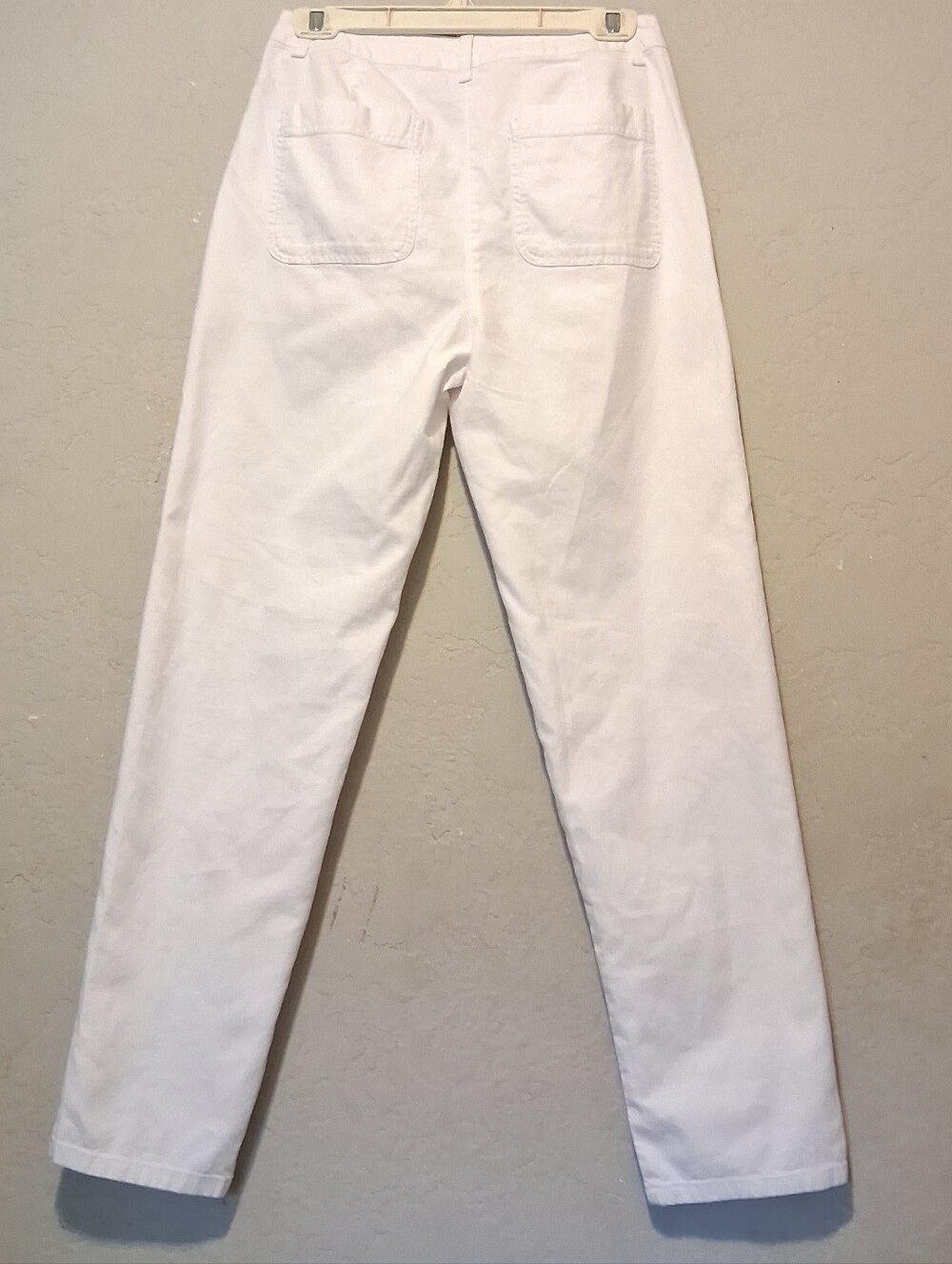 Eileen Fisher White Organic Cotton Blend Pant Classic Tapered High Rise Sz4 - Picture 3 of 16